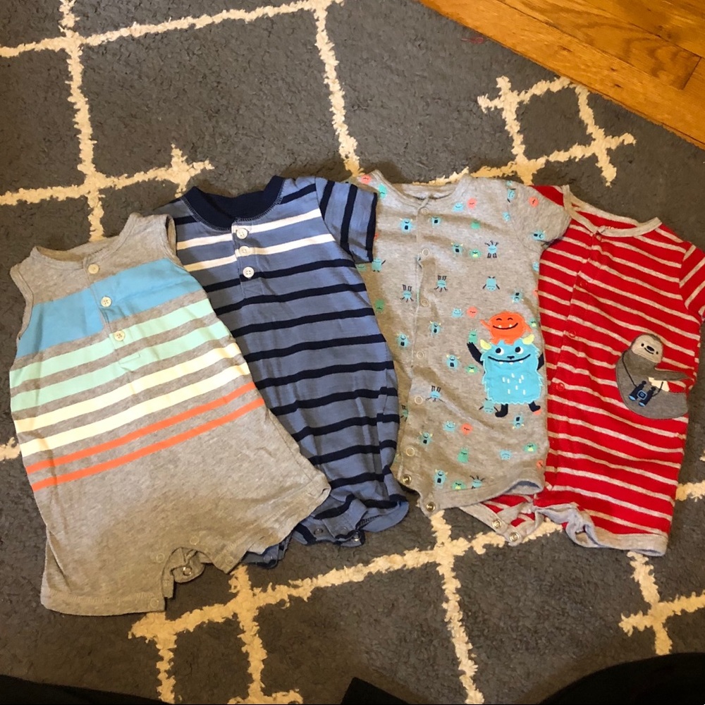 Bundle of (4) Carter’s Baby Boy Rompers